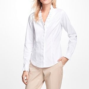 Brooks Brothers Non-Iron Ruffle Oxford Dress Shirt